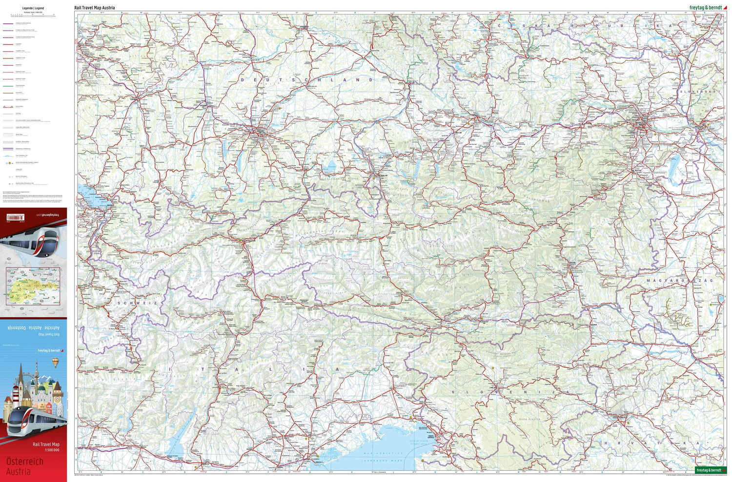 Carte ferrovière - Autriche | Freytag & Berndt carte routière Freytag & Berndt 