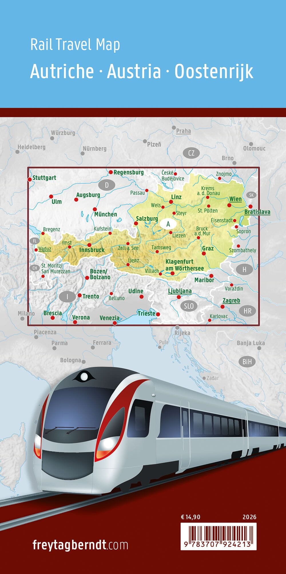 Carte ferrovière - Autriche | Freytag & Berndt carte routière Freytag & Berndt 