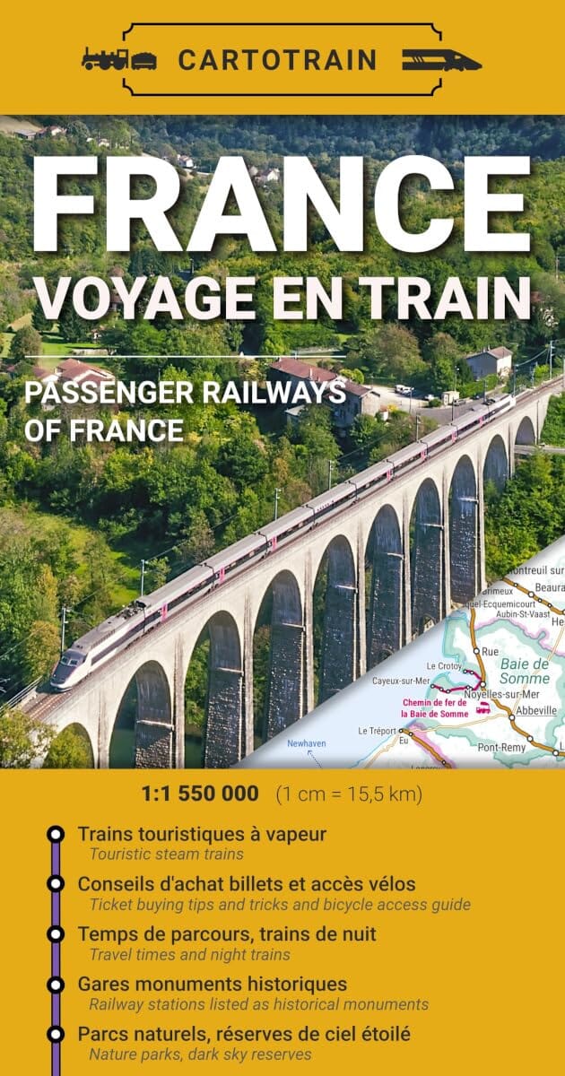Carte - France : Voyage en train | Cartotrain carte routière Cartotrain