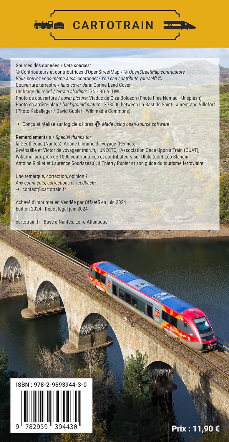 Carte - France : Voyage en train | Cartotrain carte routière Cartotrain