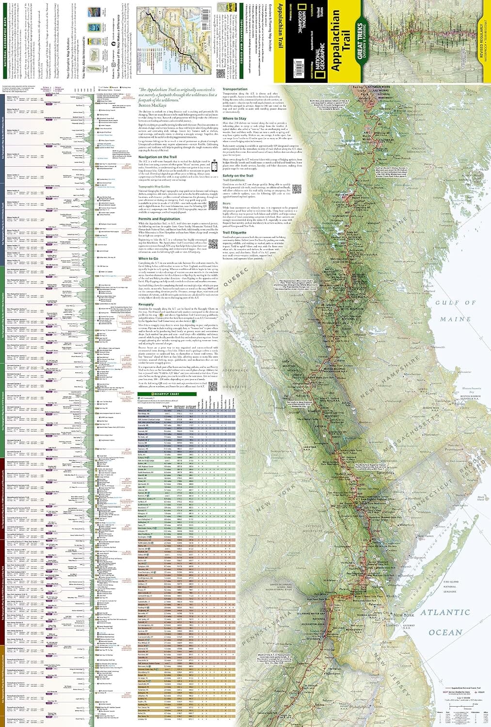Carte générale - Appalachian Trail | National Geographic carte de randonnée National Geographic 