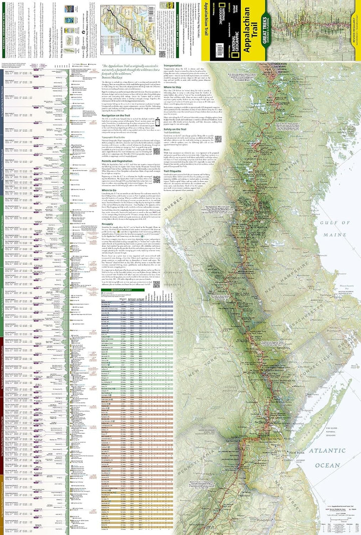 Carte générale - Appalachian Trail | National Geographic carte de randonnée National Geographic 