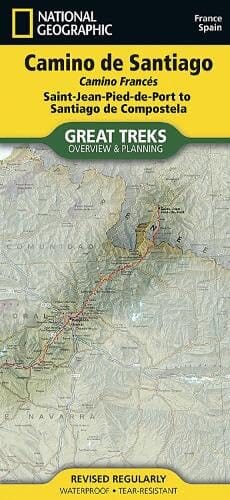 Carte générale - Camino de Santiago, Camino Francés | National Geographic carte de randonnée National Geographic 