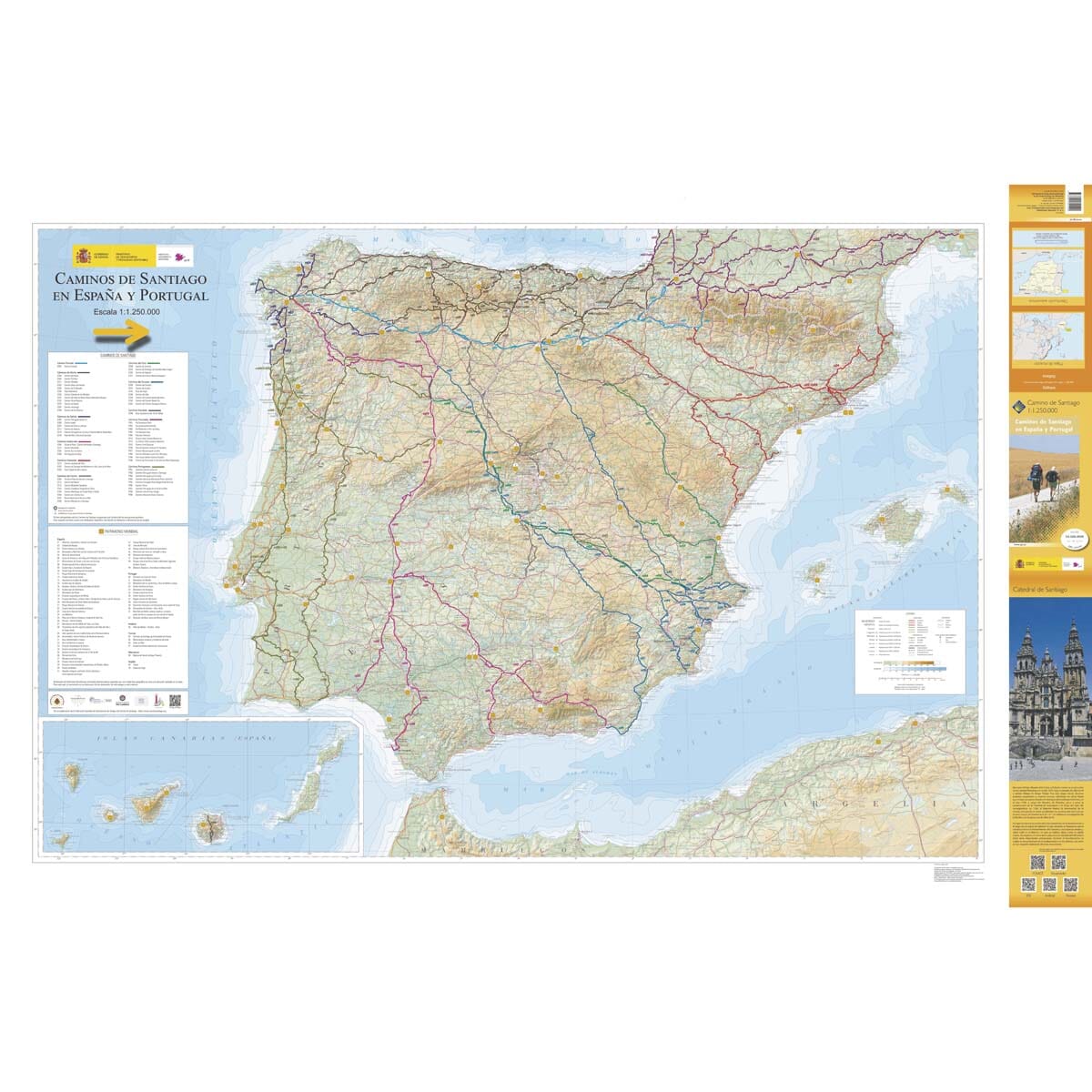 Carte générale - Caminos de Santiago en la Península Ibérica | CNIG carte routière CNIG