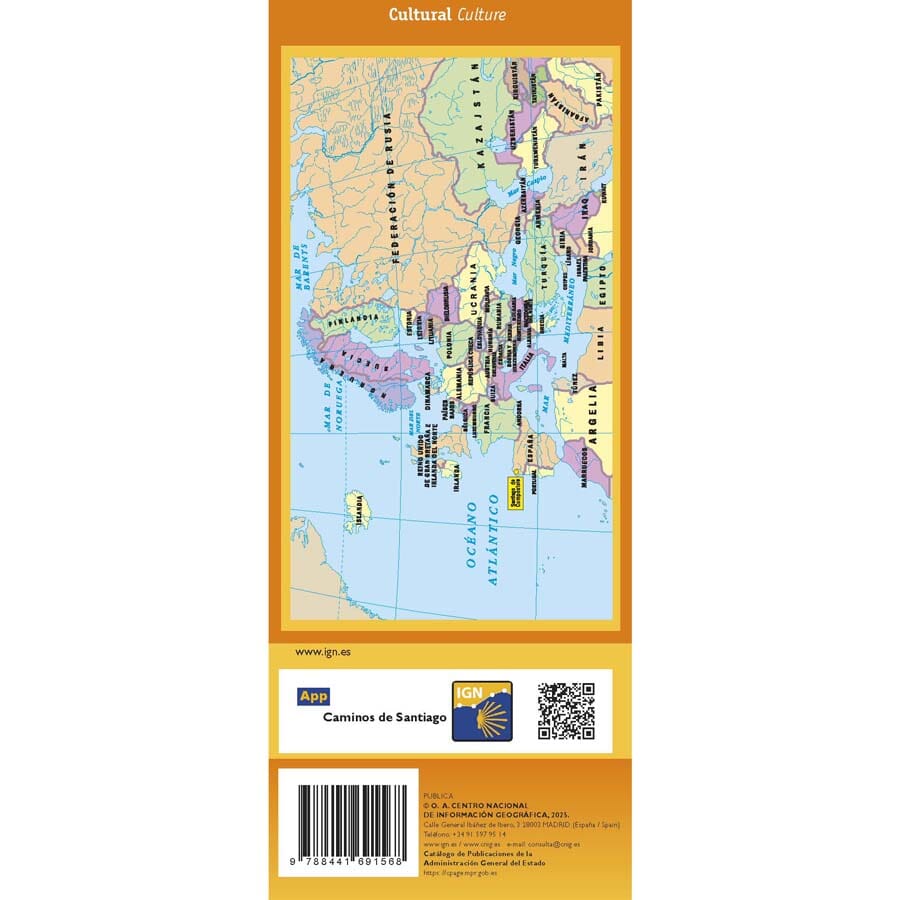 Carte générale - Chemin de Saint-Jacques en Europe | CNIG carte routière CNIG
