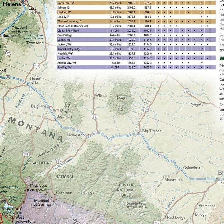 Carte générale - Continental Divide Trail | National Geographic carte de randonnée National Geographic 