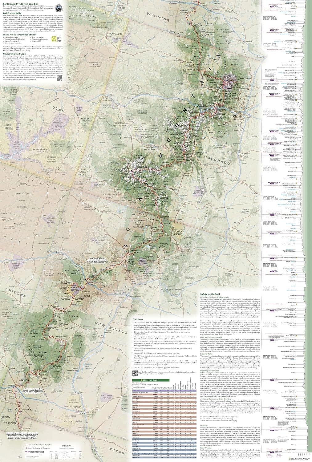Carte générale - Continental Divide Trail | National Geographic carte de randonnée National Geographic 