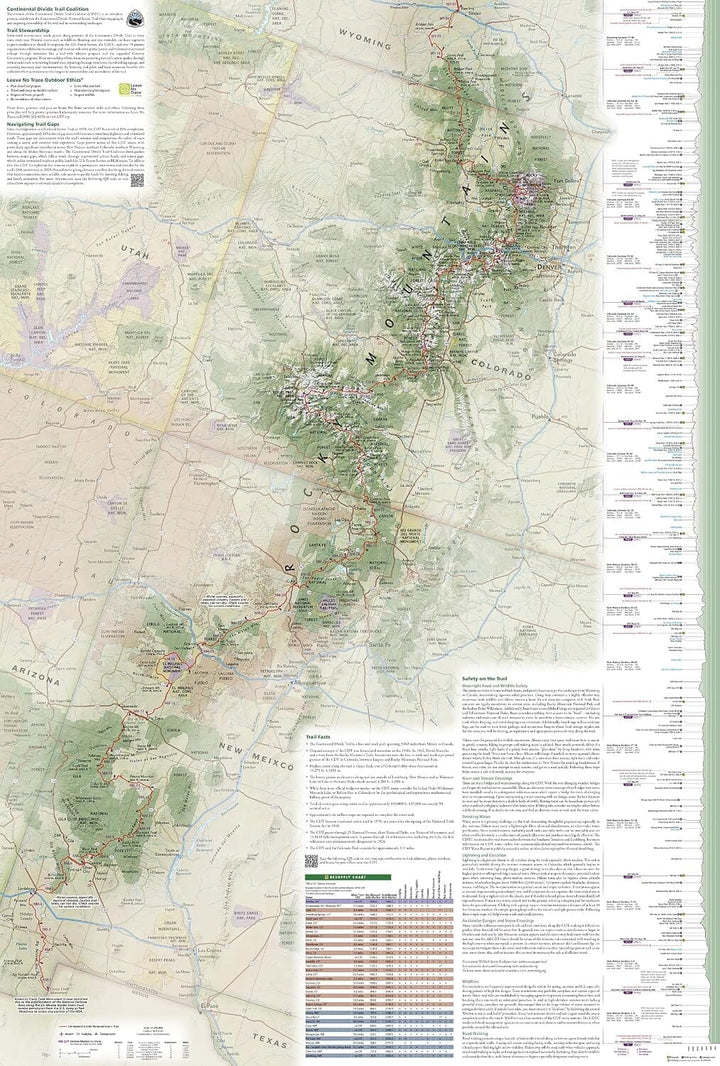 Carte générale - Continental Divide Trail | National Geographic carte de randonnée National Geographic 