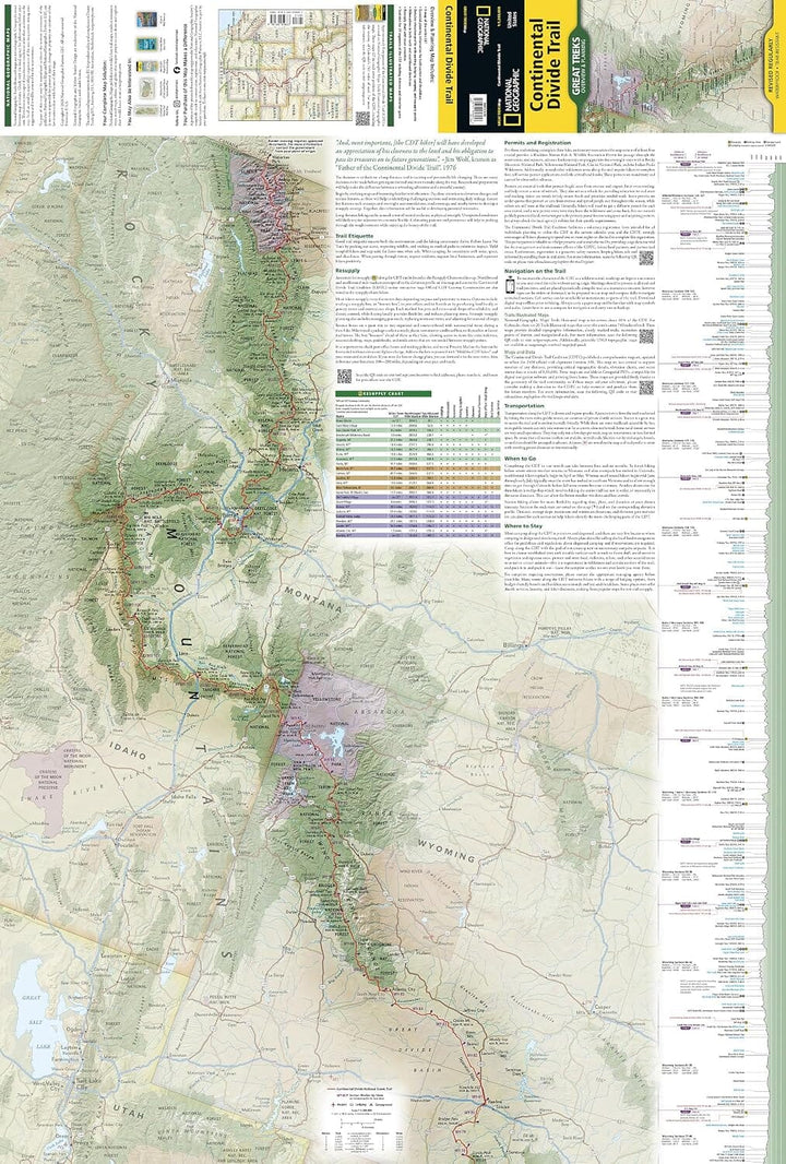 Carte générale - Continental Divide Trail | National Geographic carte de randonnée National Geographic 