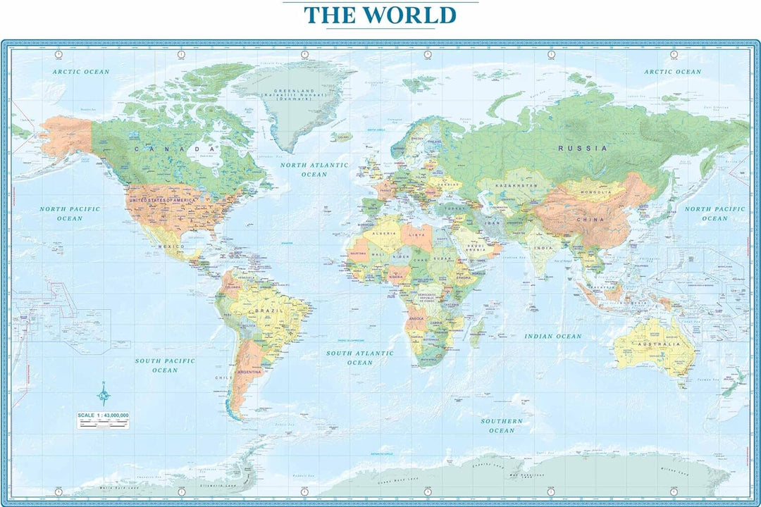 Carte générale (en anglais) - The World (vendue pliée) | ITM carte de voyage ITM 