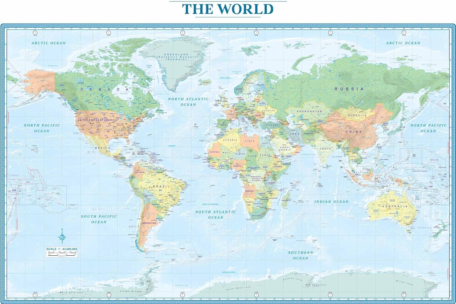 Carte générale (en anglais) - The World (vendue pliée) | ITM carte routière ITM
