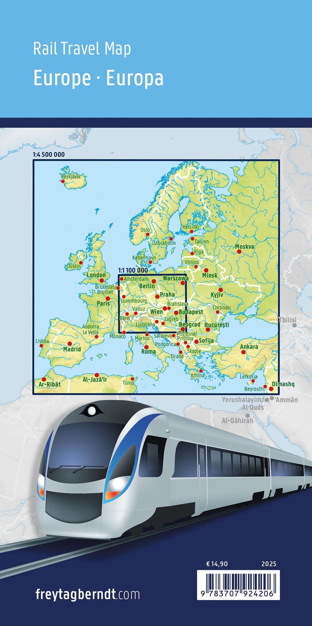 Carte générale - Europe (chemin de fer) | Freytag & Berndt carte routière Freytag & Berndt