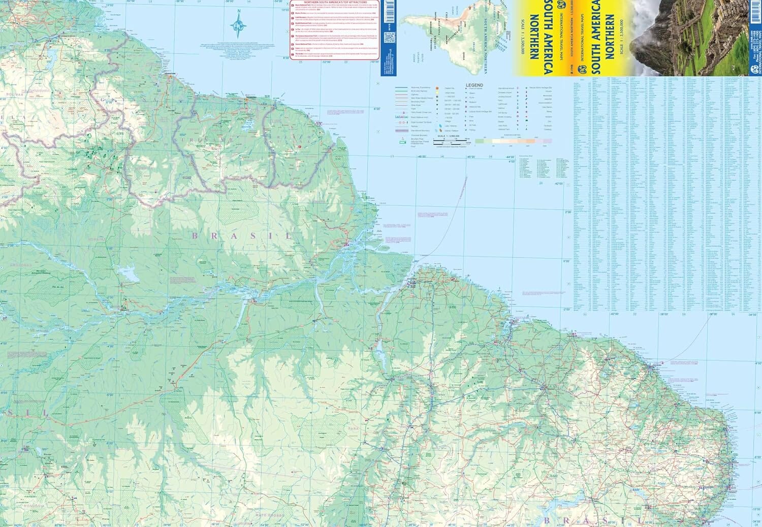 Carte générale - Nord de l’Amérique du Sud | ITM - 1:3 500 000 carte routière ITM 
