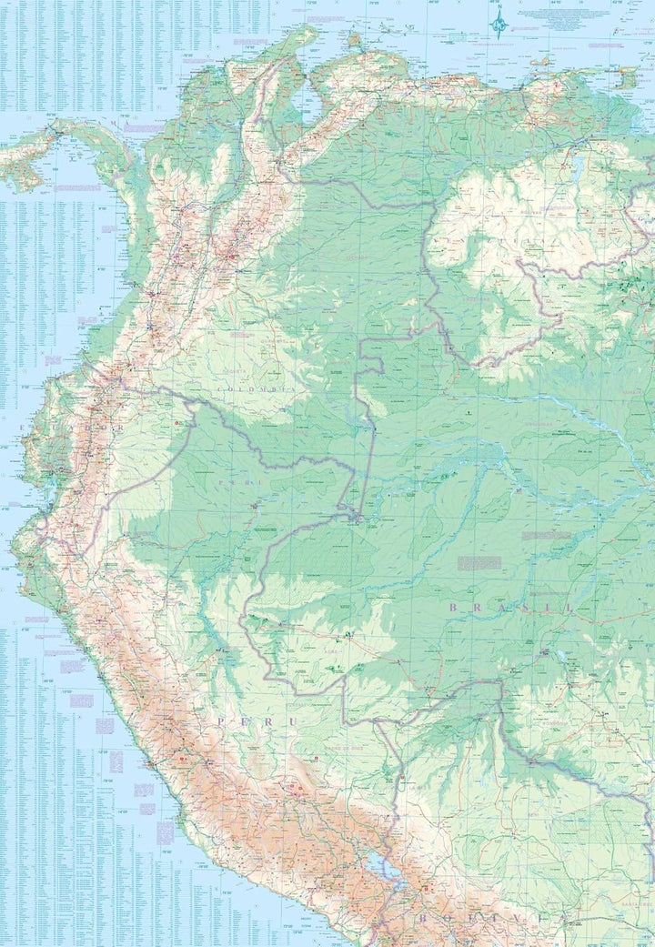 Carte générale - Nord de l’Amérique du Sud | ITM - 1:3 500 000 carte routière ITM 