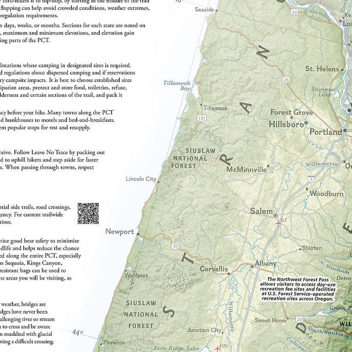 Carte générale - Pacific Crest Trail | National Geographic carte de randonnée National Geographic 