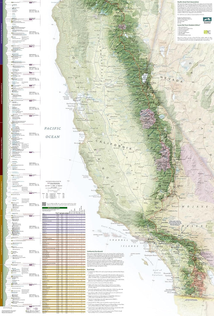 Carte générale - Pacific Crest Trail | National Geographic carte de randonnée National Geographic 