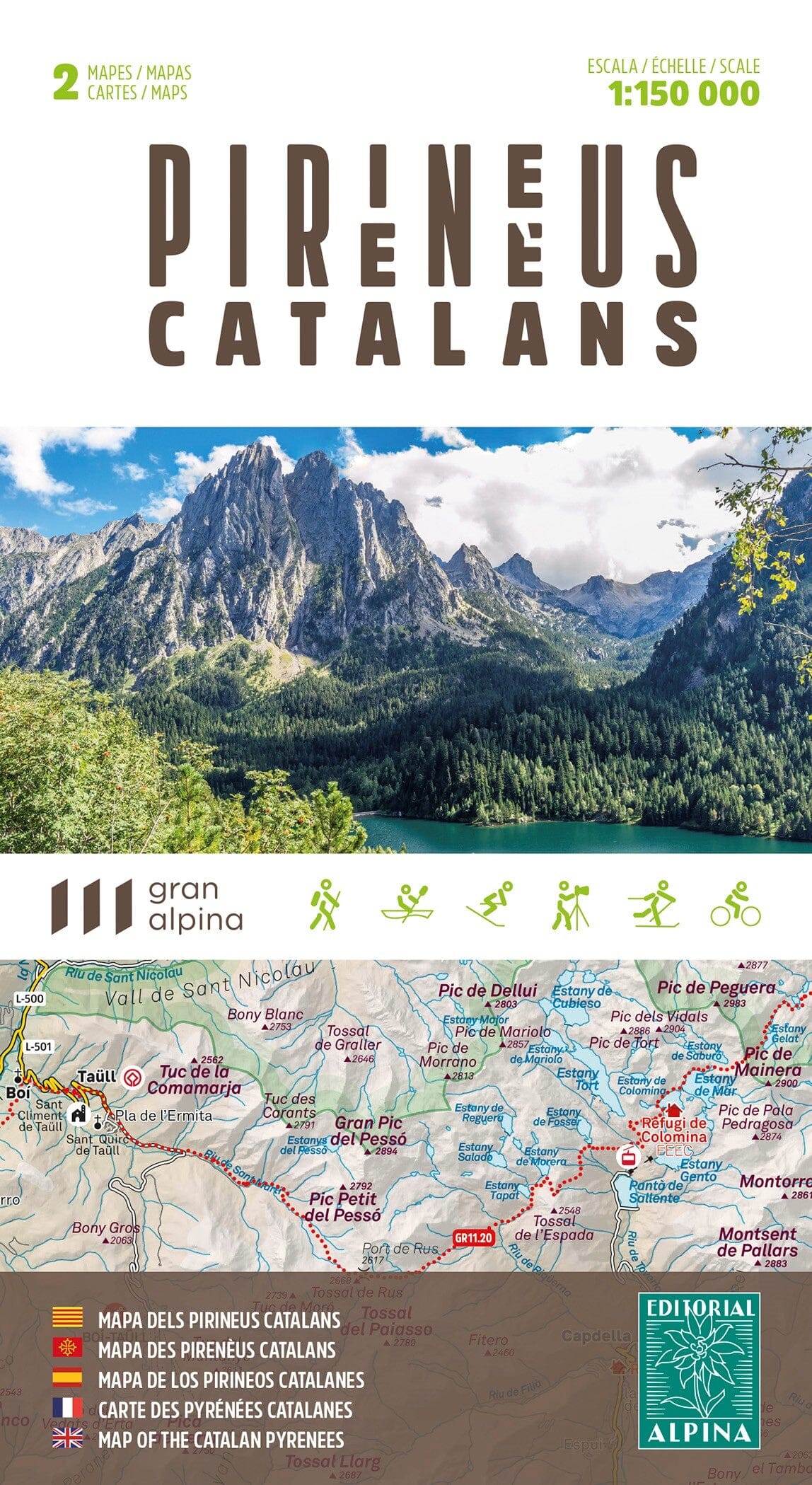 Carte générale - Pyrénées Catalanes | Alpina carte routière Editorial Alpina