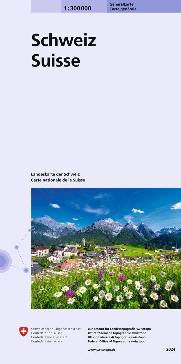 Carte générale - Suisse | Swisstopo carte pliée Swisstopo 