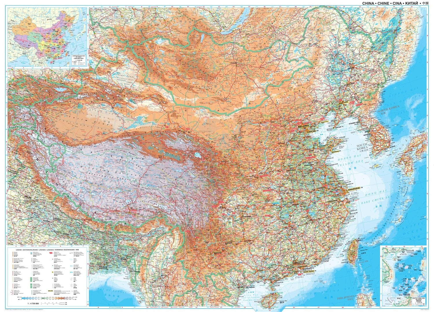 Carte géographique - Chine | Gizi Map carte routière Gizi Map