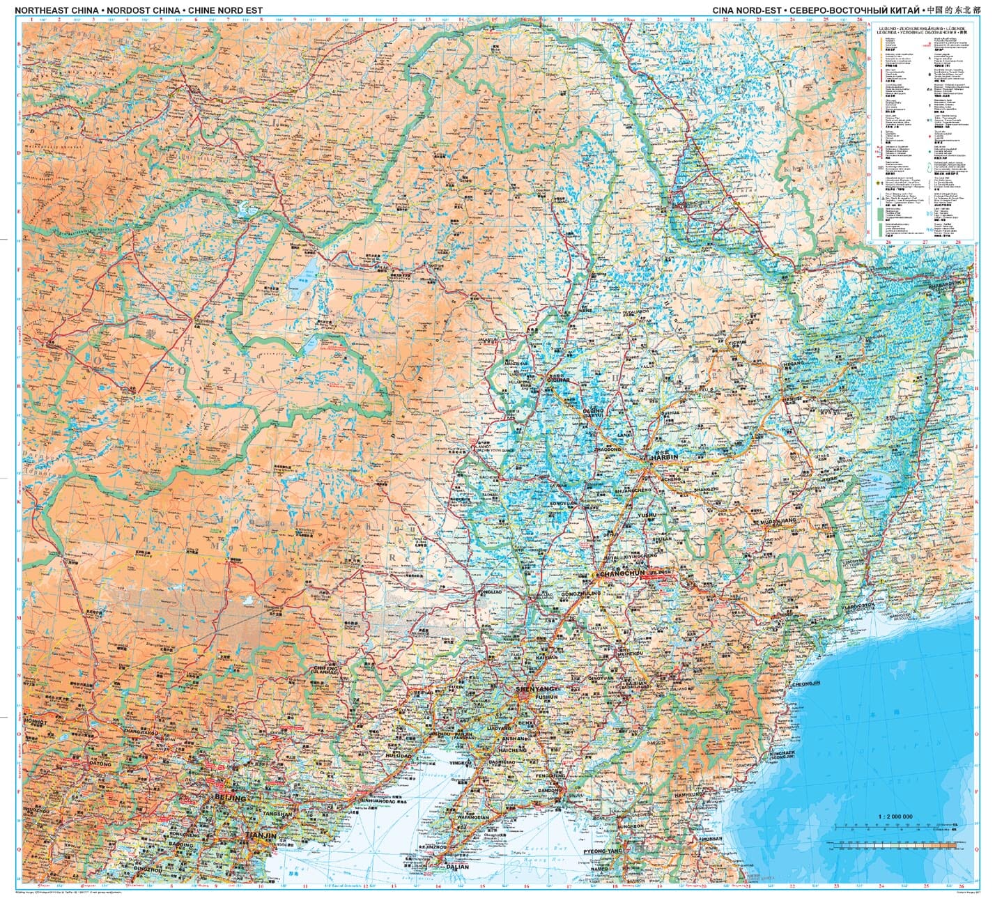 Carte géographique - Chine Nord-est 3 | Gizi Map carte routière Gizi Map