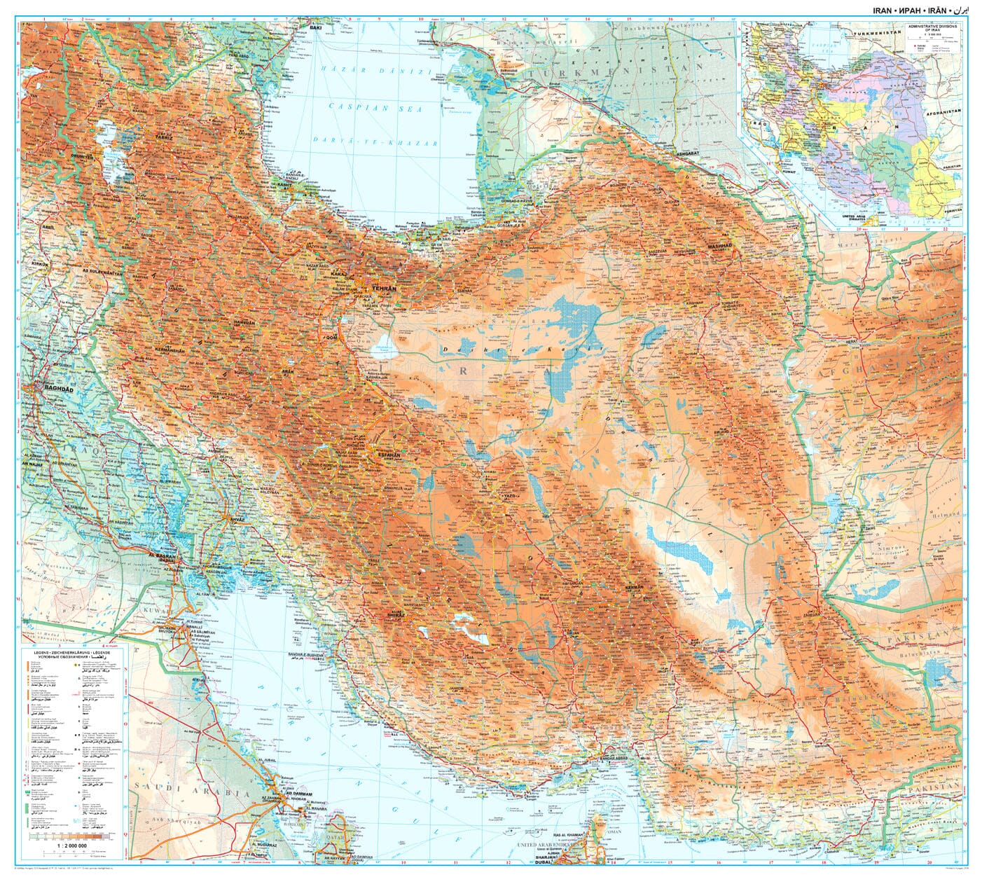Carte géographique - Iran | Gizi Map carte routière Gizi Map