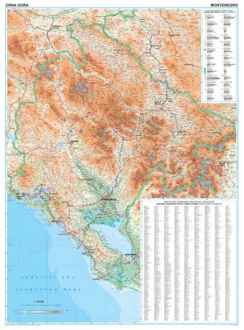 Carte géographique - Monténégro & Albanie Nord | Gizi Map carte routière Gizi Map