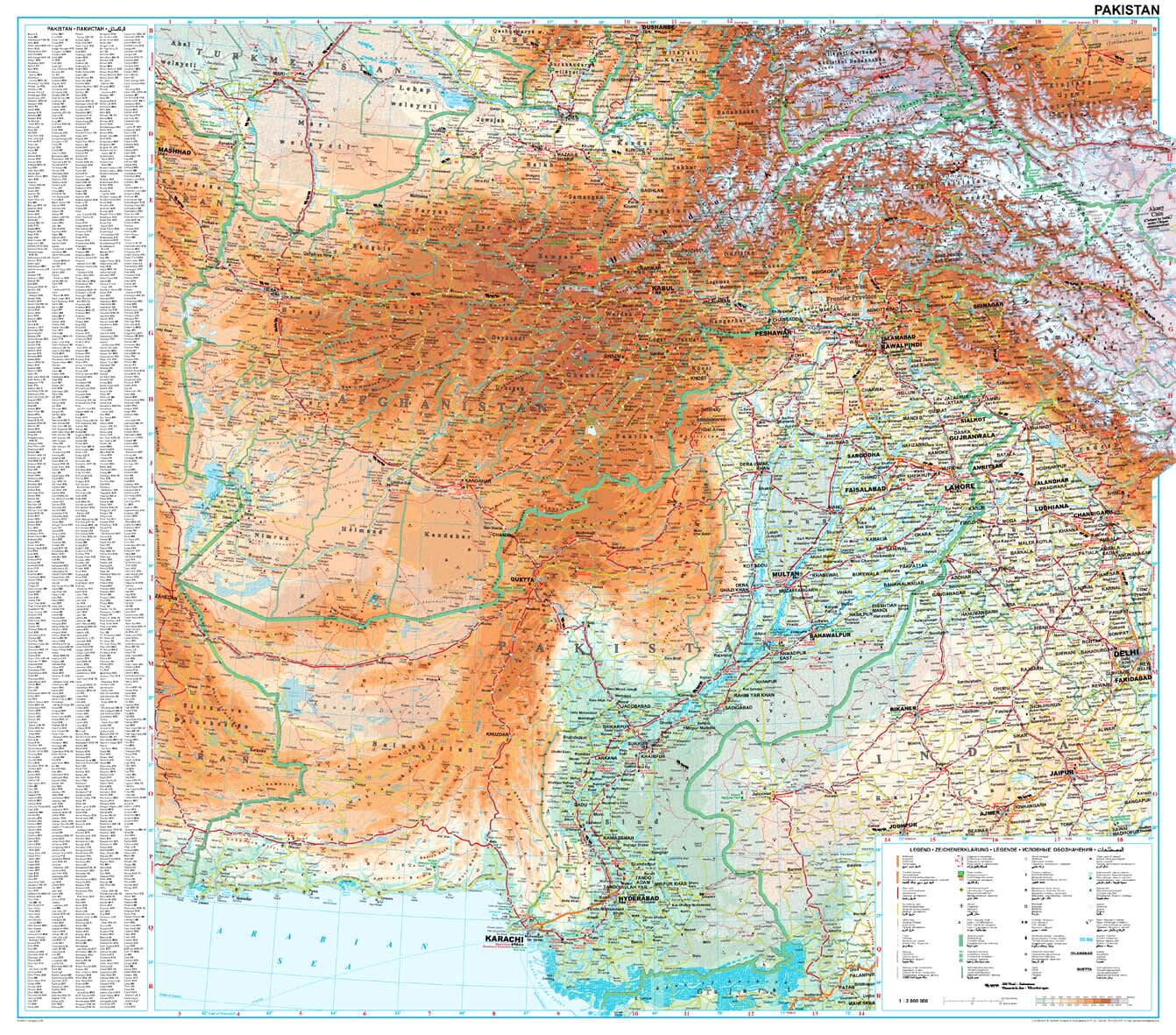 Carte géographique - Pakistan & Afghanistan | Gizi Map carte routière Gizi Map