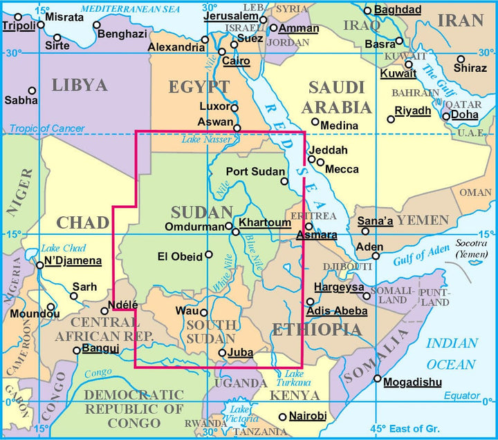 Carte géographique - Soudan & sud-Soudan | Gizi Map carte pliée Gizi Map 