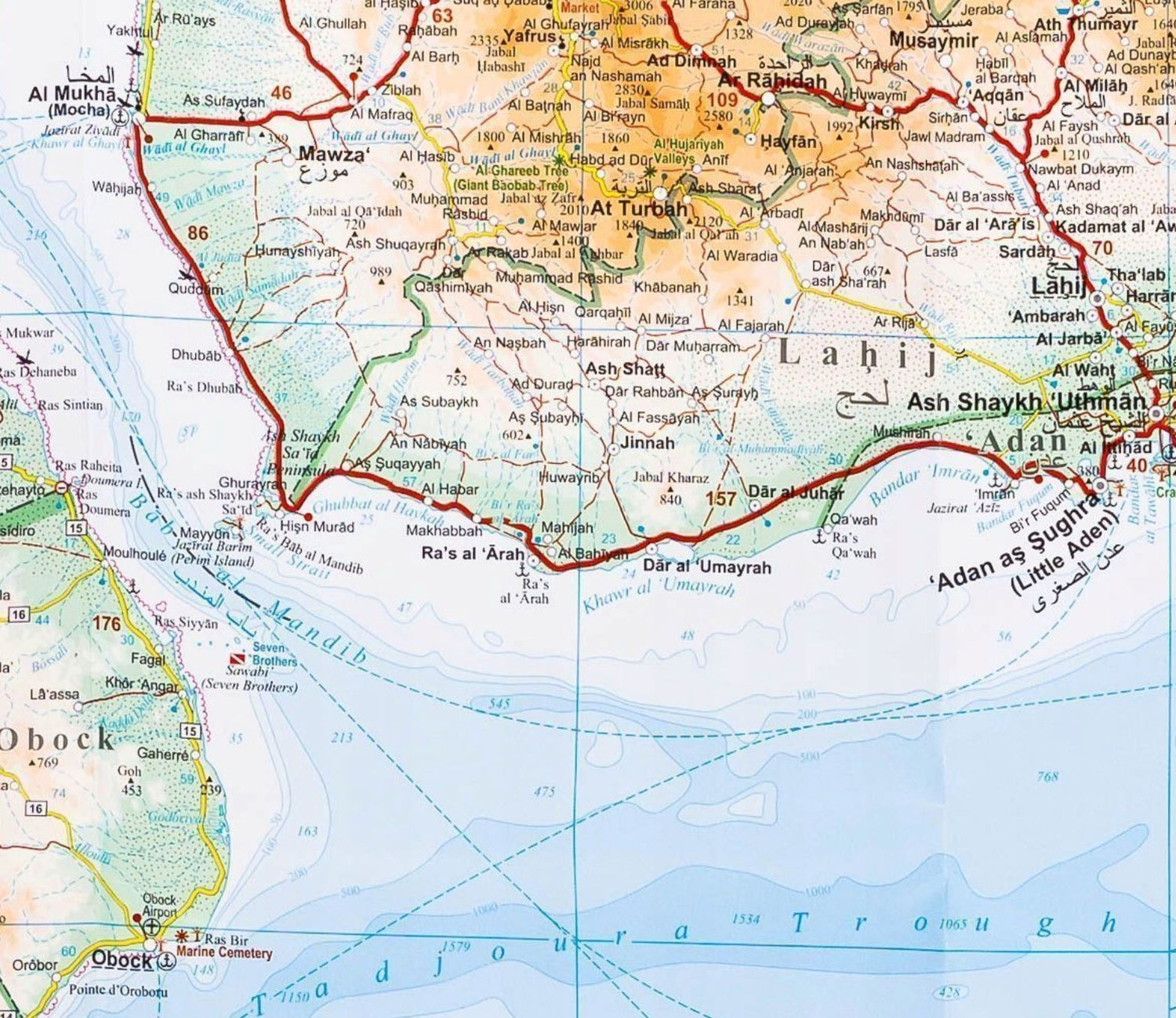Carte géographique - Yemen, Golfe d'Aden | Gizi Map carte routière Gizi Map