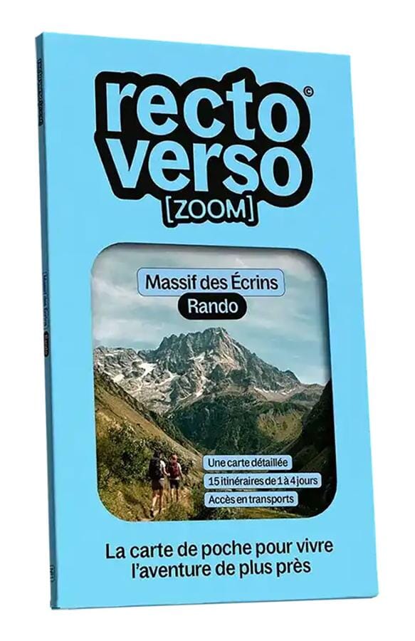 Carte-guide de randonnée - 15 randonnées dans le massif des Écrins | Recto Verso carte de randonnée Recto Verso 
