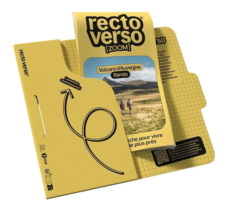 Carte-guide de randonnée - 15 randonnées dans les Volcans d'Auvergne | Recto Verso carte de randonnée Recto Verso 