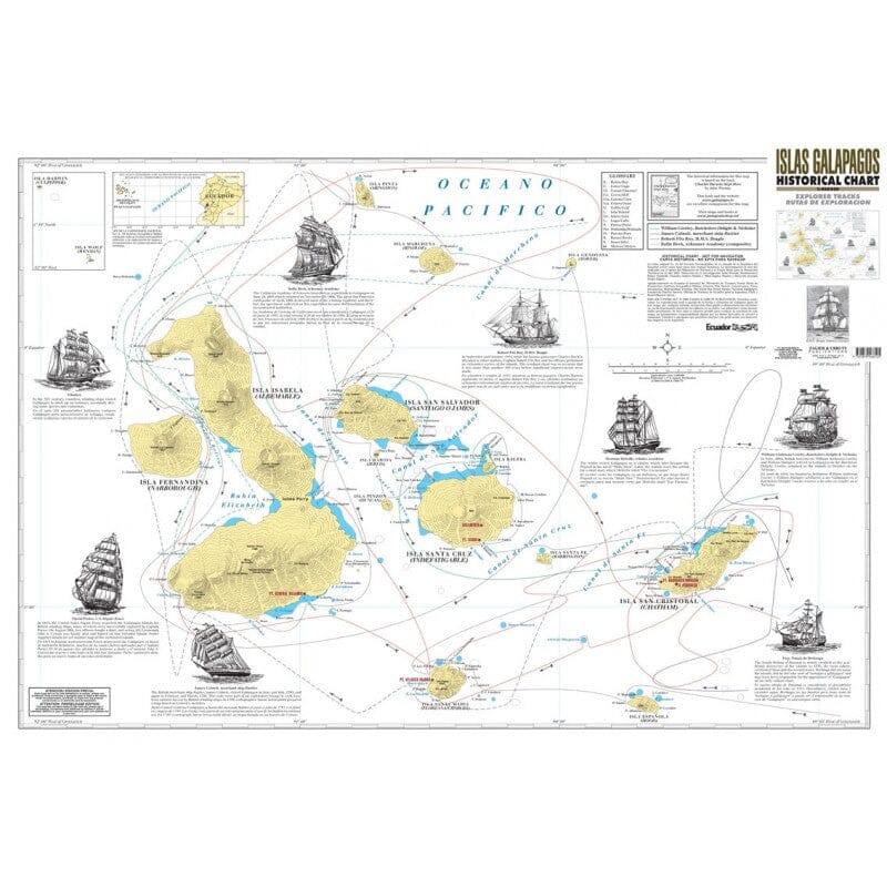 Carte historique des îles Galapagos | Zagier y Urruty carte routière Zagier y Urruty 