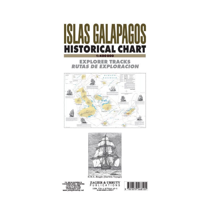 Carte historique des îles Galapagos | Zagier y Urruty carte routière Zagier y Urruty 