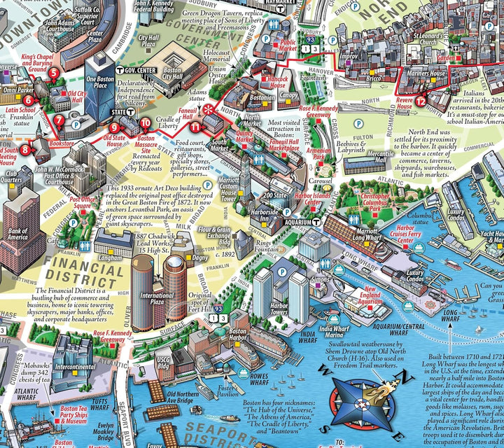 Carte historique illustrée - Boston | Karpovage Creative plan de ville Karpovage Creative 