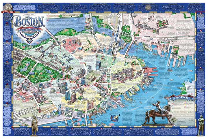 Carte historique illustrée - Boston | Karpovage Creative plan de ville Karpovage Creative 