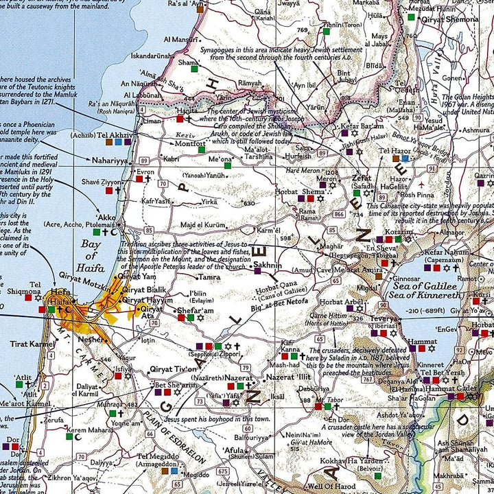 Carte historique - Terre Sainte | National Geographic carte routière National Geographic