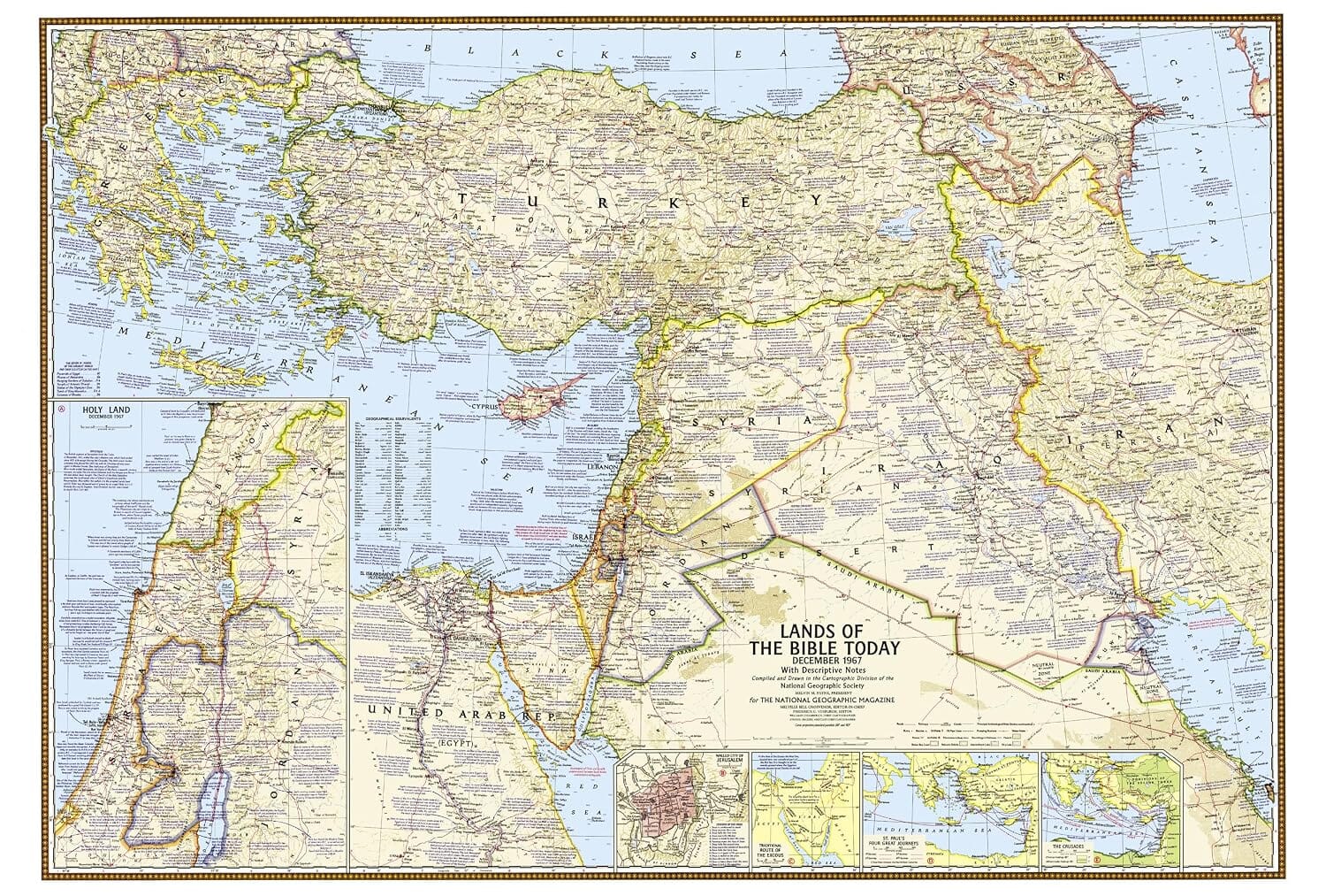 Carte historique - Terre Sainte | National Geographic carte routière National Geographic