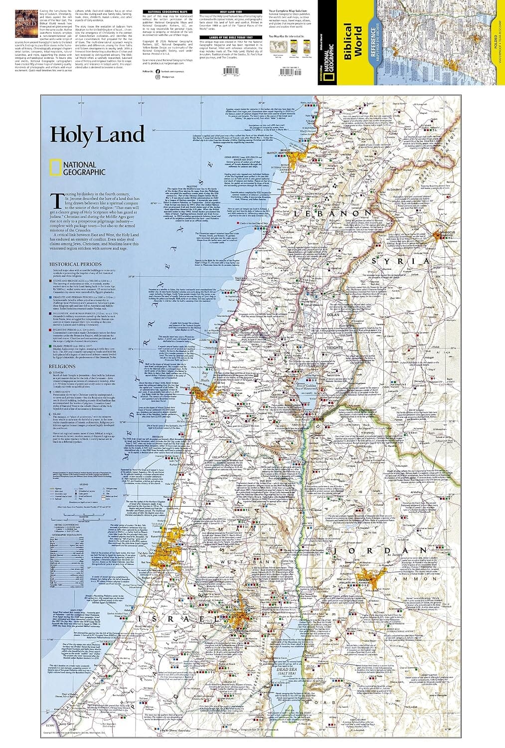 Carte historique - Terre Sainte | National Geographic carte routière National Geographic
