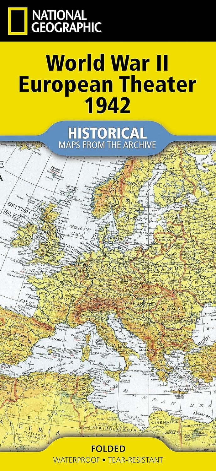 Carte historique - Théâtre de guerre en Europe (1942) | National Geographic carte routière National Geographic