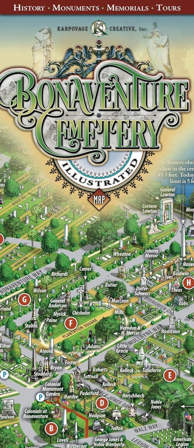 Carte illustrée du Cimetière Bonaventure | Karpovage Creative plan de ville Karpovage Creative Default Title