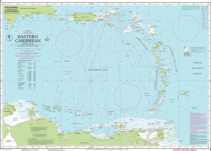 Carte marine 1 - Eastern Caribbean 1/1.8M | Imray carte marine Imray 