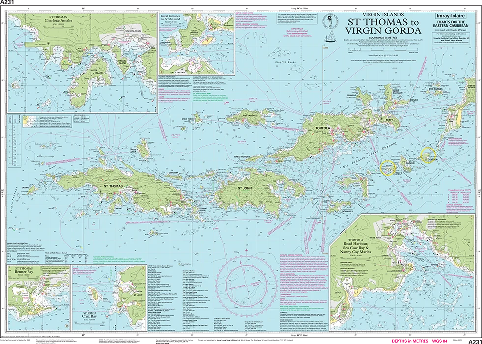 Carte marine 233 - Virgin Islands 1/120 | Imray carte marine Imray 