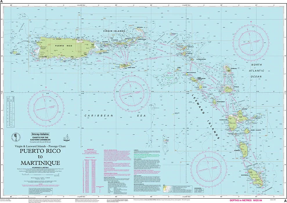 Carte marine A - Puerto Rico to Martinique 1/1M | Imray carte marine Imray 