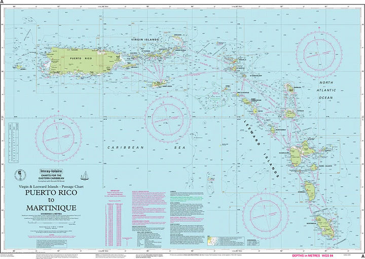 Carte marine A - Puerto Rico to Martinique 1/1M | Imray carte marine Imray 