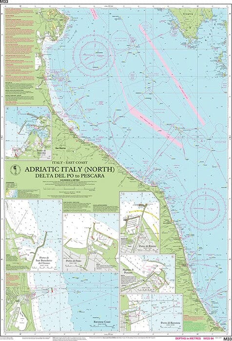 Carte marine Adriatique Italie Nord Imray M33 (1:359 000) carte marine Imray 