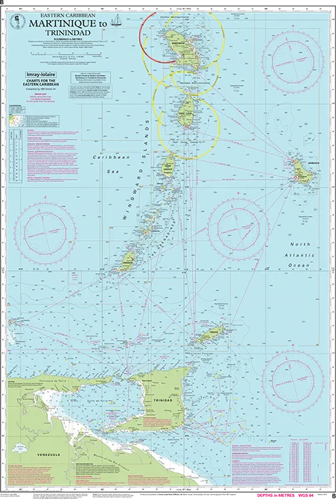 Carte marine B - Martinique to Trinidad 1/750 | Imray carte marine Imray 