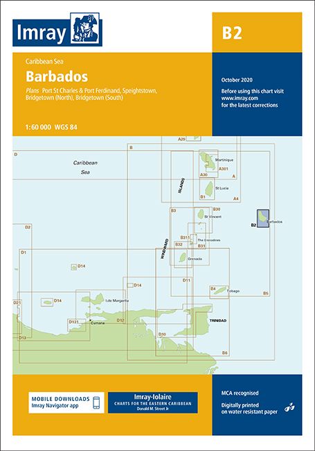 Carte marine B2 - Barbade | Imray - 1:60 000 carte marine Imray