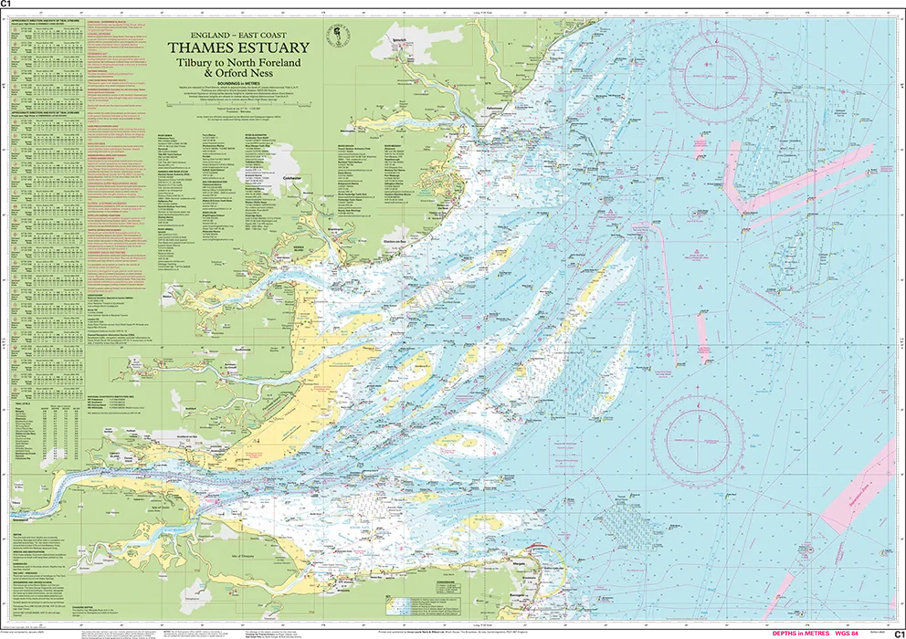 Carte marine C1 - Thames Estuary 1/120 | Imray carte marine Imray 