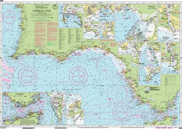 Carte marine C50 - Sines à Gibraltar | Imray - 1:350 000 carte marine Imray 