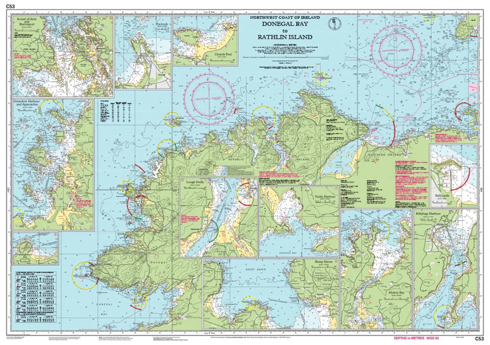 Carte marine C53 - De la baie de Donegal à l’île de Rathlin | Imray - 1:200 000 carte marine Imray 